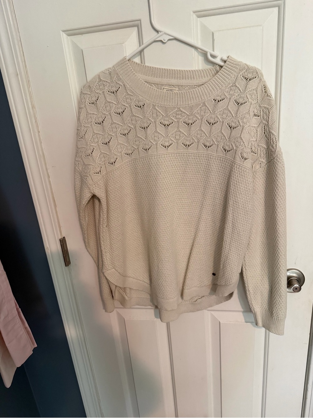 Fat Face Light Cream Open-Knit Women's Sweater